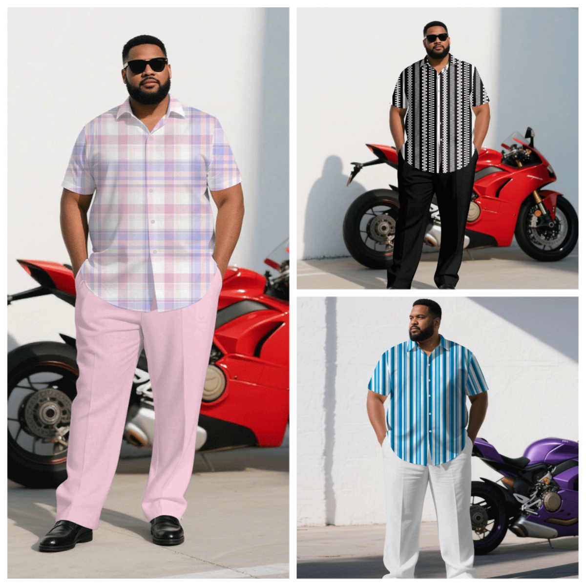 Collectible & Vintage Dolls For Wedding - S-9XL Plus Size Men's Retro Plaid