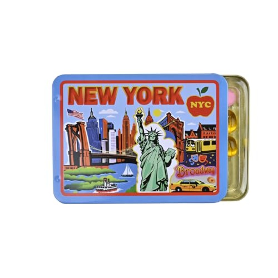 Collectible & Vintage Dolls For Wedding - New York Fridge Magnet by, Tin