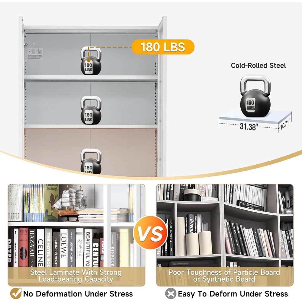 70.87 Tall Metal Bookshelf, 5- - Collectible & Vintage Dolls For Wedding review and price