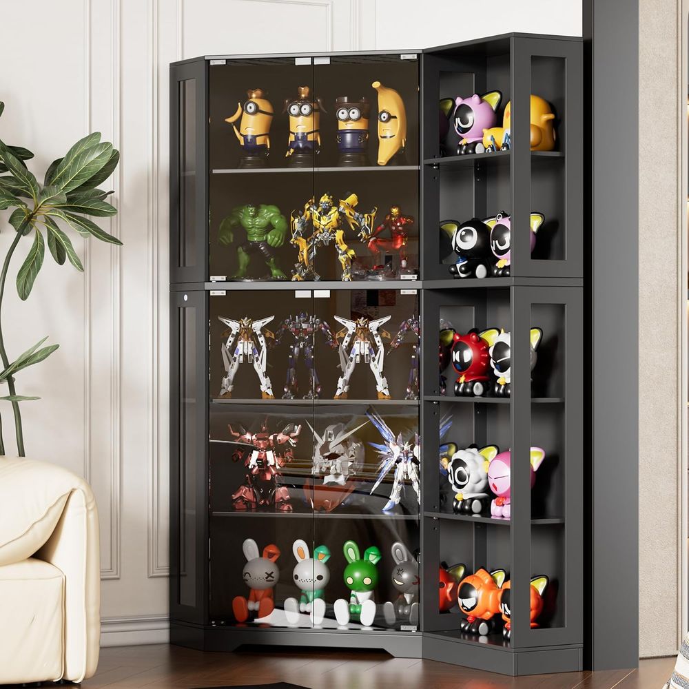 Black Glass Display Cabinet wi - Collectible & Vintage Dolls For Wedding review and price
