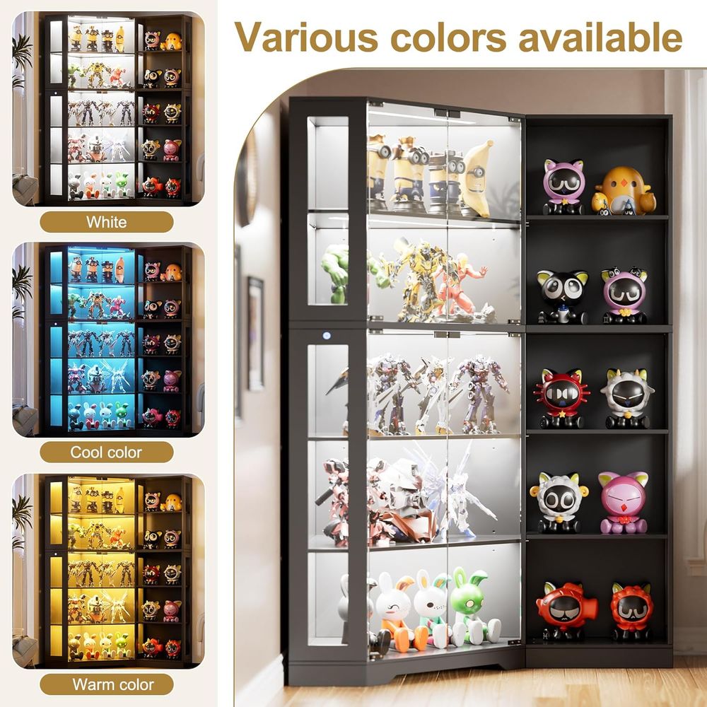 Black Glass Display Cabinet wi - Collectible & Vintage Dolls For Wedding review and price