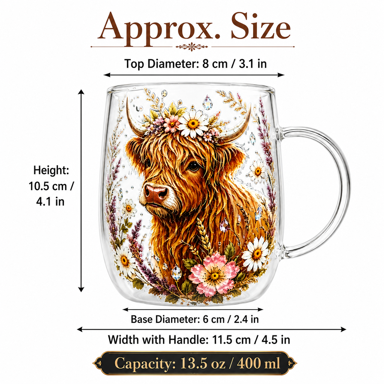 Vintage Highland Cattle Flower - Vintage Collectible Glass review and price