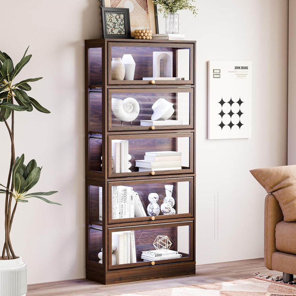5-Tier Walnut Acrylic Glass Di - Collectible & Vintage Dolls For Wedding review and price