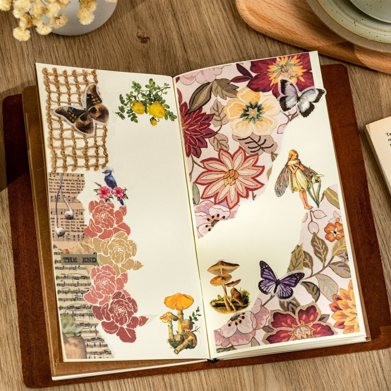 1book/100pcs Retro Floral Dits - Vintage Collectible Magazines review and price
