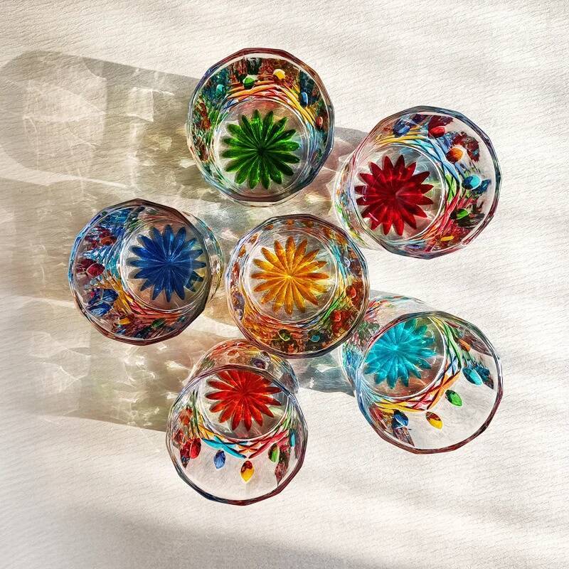 Designer Cup Colorful Jewelry  - Vintage Collectible Glass review and price