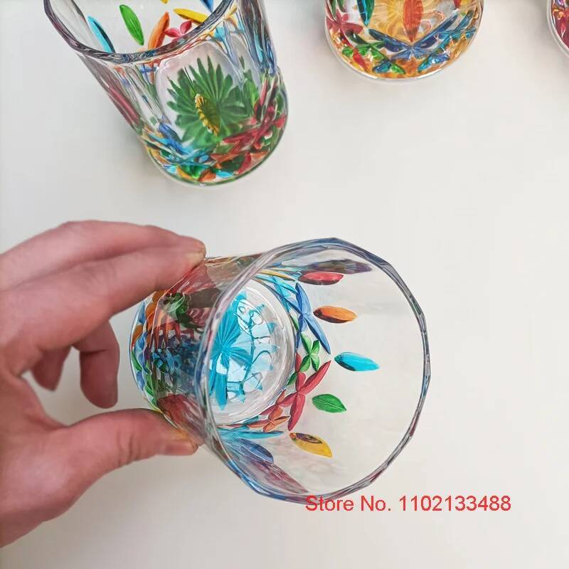Designer Cup Colorful Jewelry  - Vintage Collectible Glass review and price