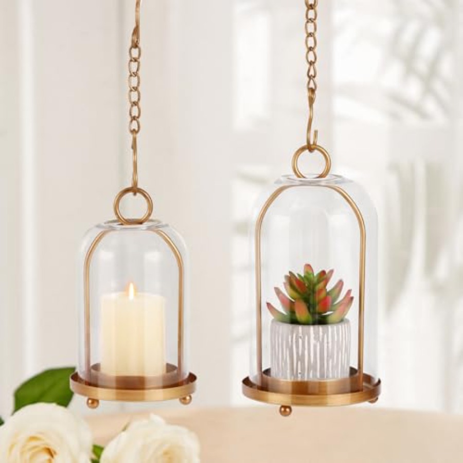 Vintage Brass Metal Candle Lan - Vintage Collectible Glass review and price