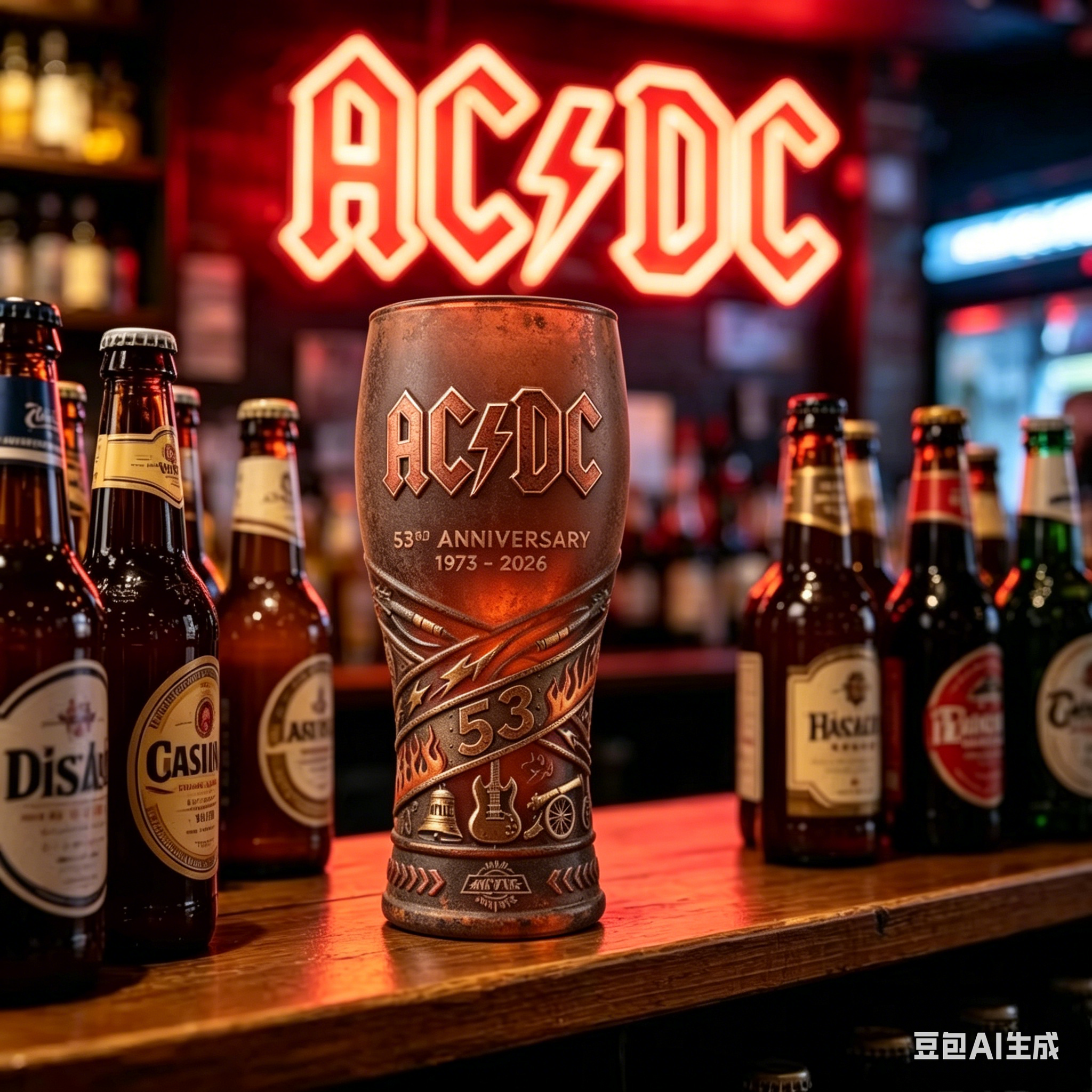 RURUYA AC/DC 53rd Anniversary  - Vintage Collectible Glass review and price