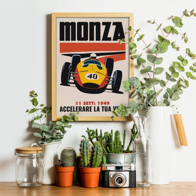 Vintage Monza Racing Poster Cl - Vintage Collectible Furniture review and price
