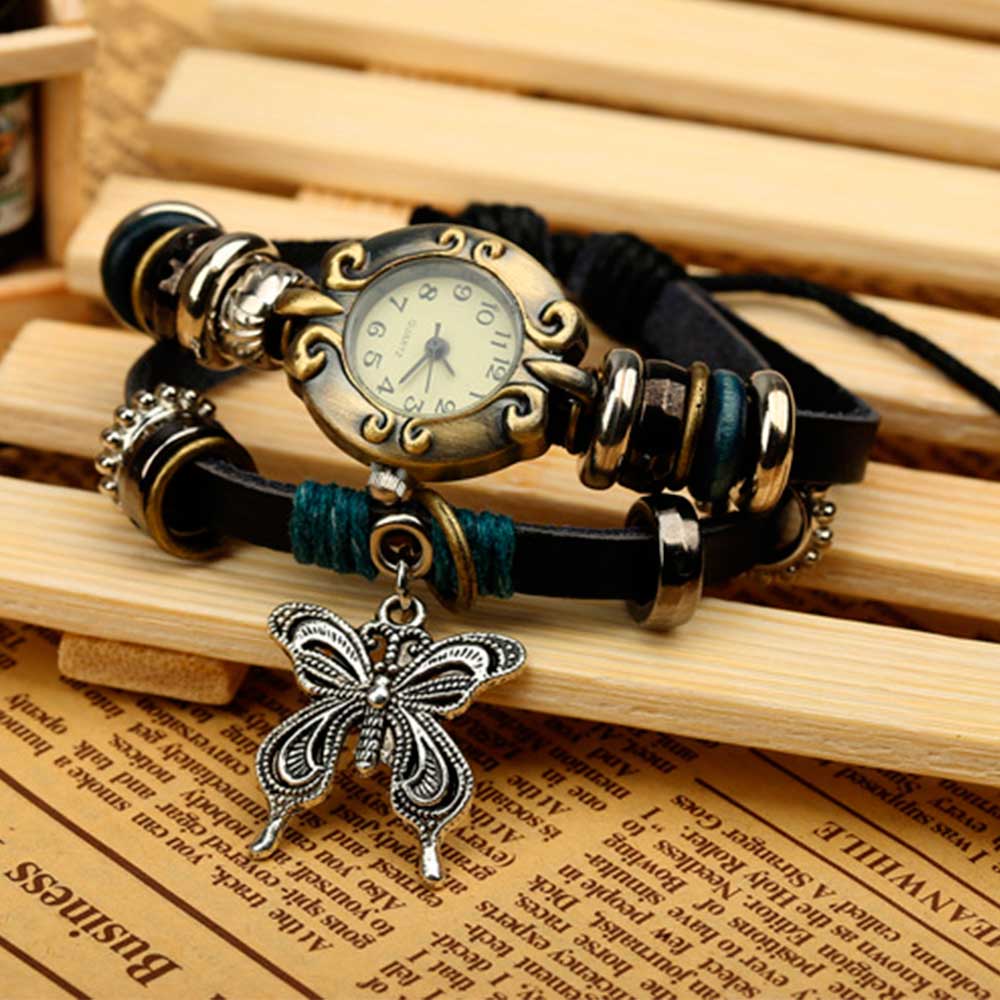 Handmade Butterfly Beads Brace - Vintage Watch Crystal review and price