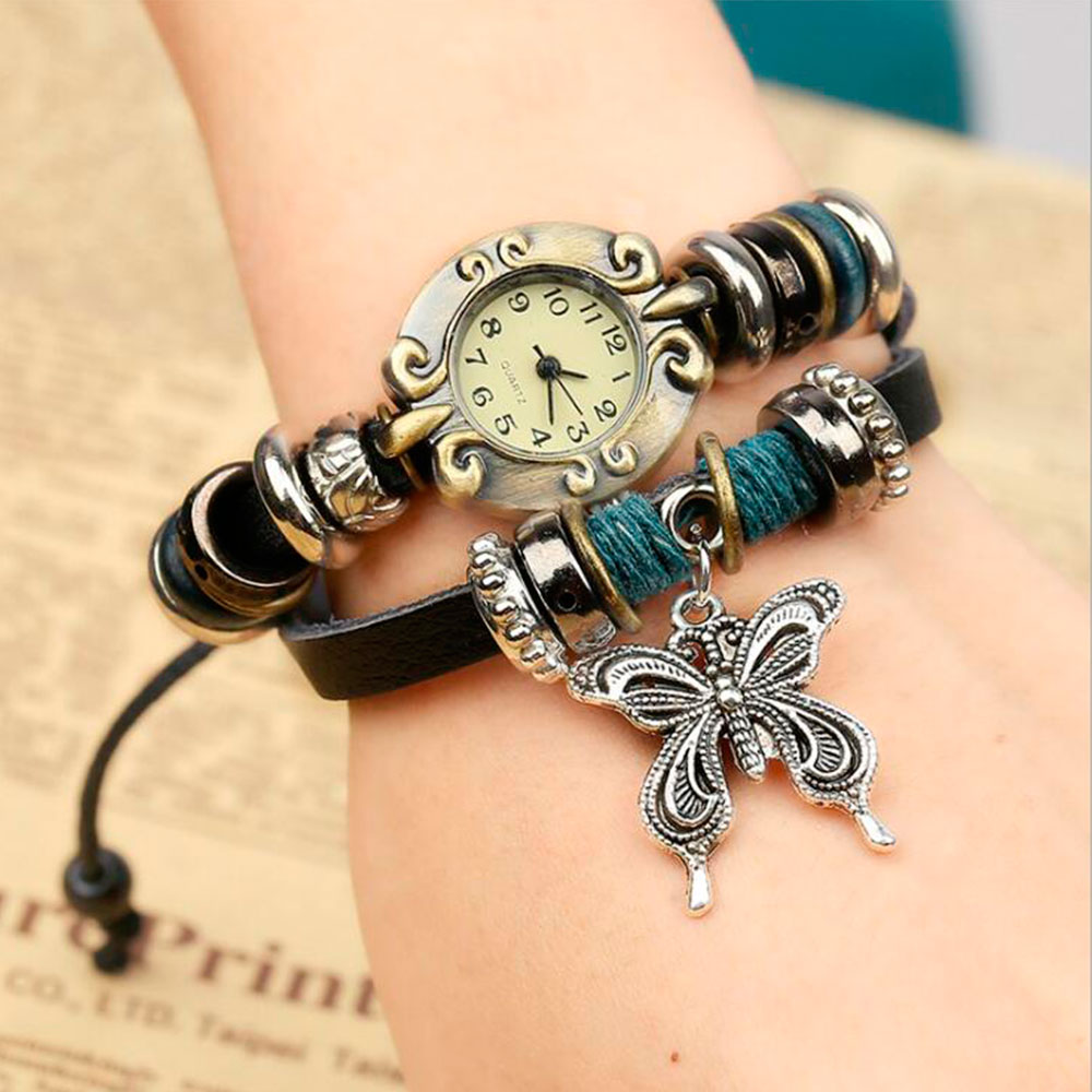 Handmade Butterfly Beads Brace - Vintage Watch Crystal review and price