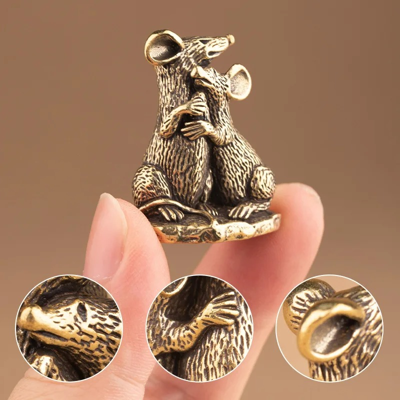 Brass Lover Mouse Small Statue - Vintage Collectible Figurines review and price