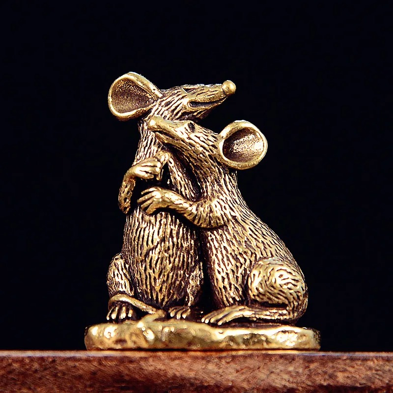 Brass Lover Mouse Small Statue - Vintage Collectible Figurines review and price