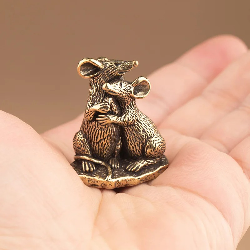 Brass Lover Mouse Small Statue - Vintage Collectible Figurines review and price